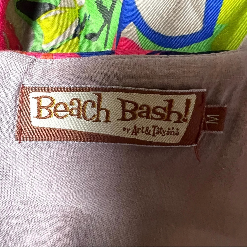 BEACH BASH By Art & Tatyana Floratina Floral Fit & Flare Mini Dress Size Medium - Picture 9 of 12